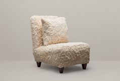 April Russell BIANCA Bespoke fluffy chair