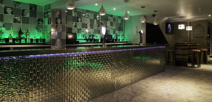 Metallic Bar and Green Lighting