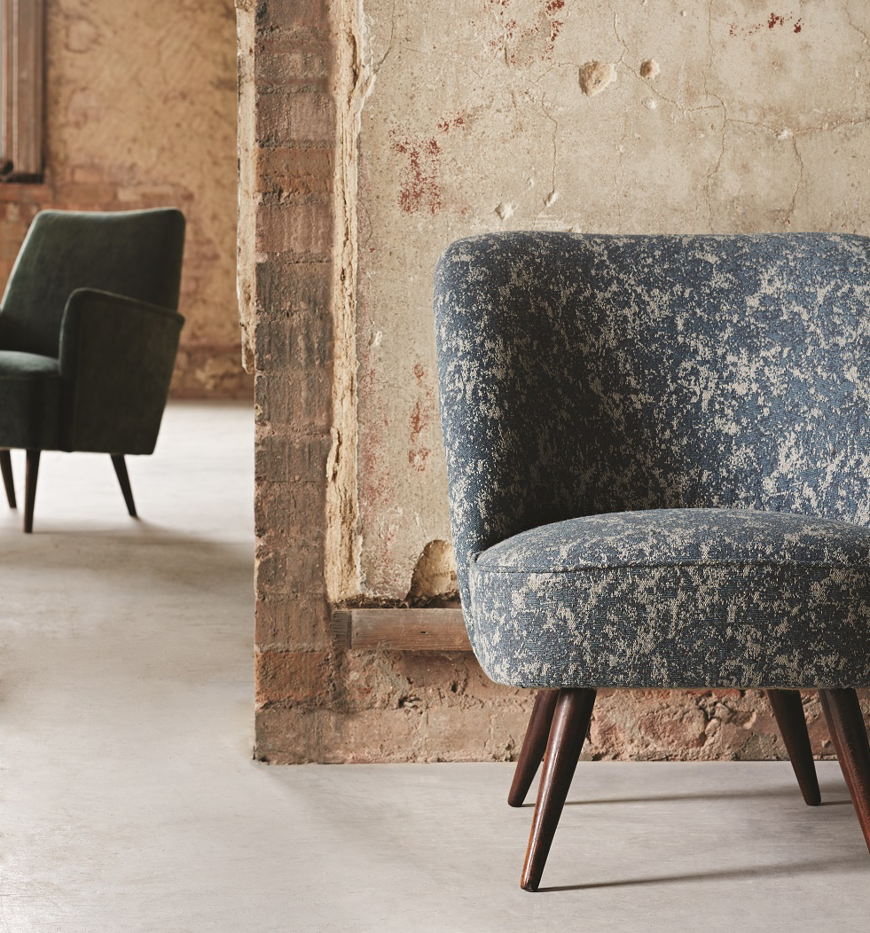 Mohair, Cotton and Silk Velvet Textured Upholstery Patterned