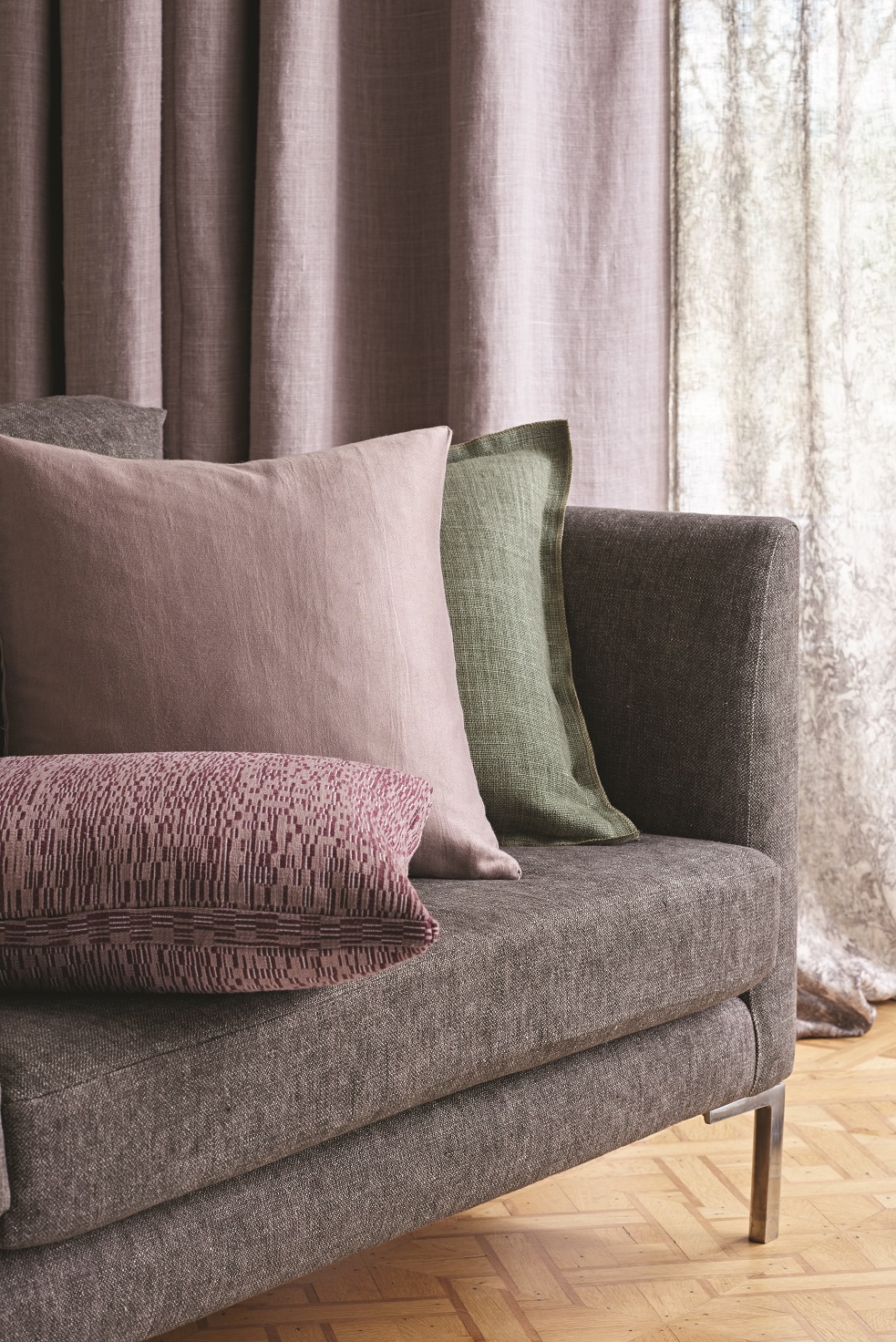 Mohair, Cotton and Silk Velvet Textured Upholstery Patterned