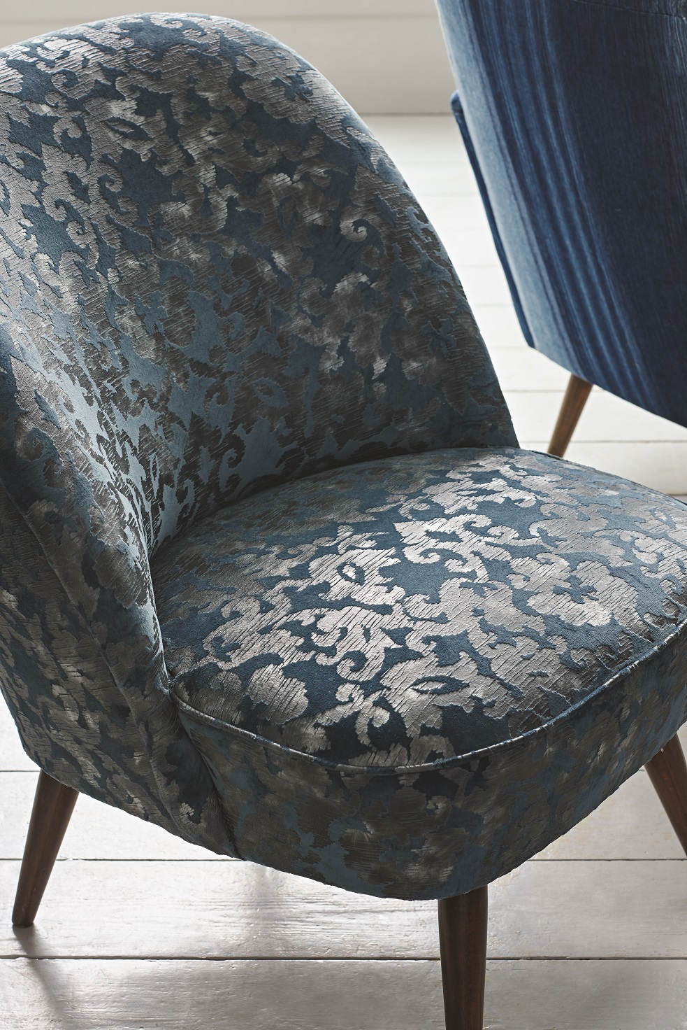 Mohair, Cotton and Silk Velvet Textured Upholstery Patterned