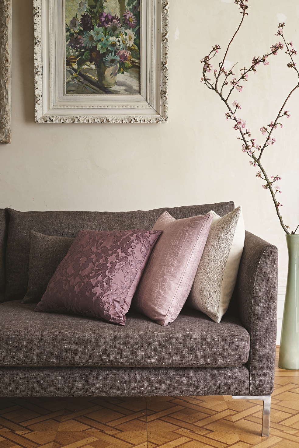 Mohair, Cotton and Silk Velvet Textured Upholstery Patterned